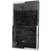 Specchio LED Verticale | Pulsanti touch | Funzione anti-appannamento | Luce bianca neutra - Reyze Serie Edge Modello 2